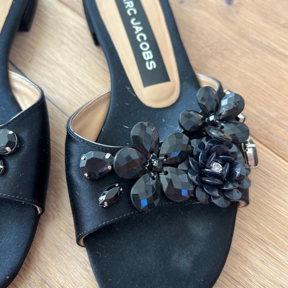 Marc Jacobs black embellished slippers slides flats size 39 (8US) - Picture 3 of 8